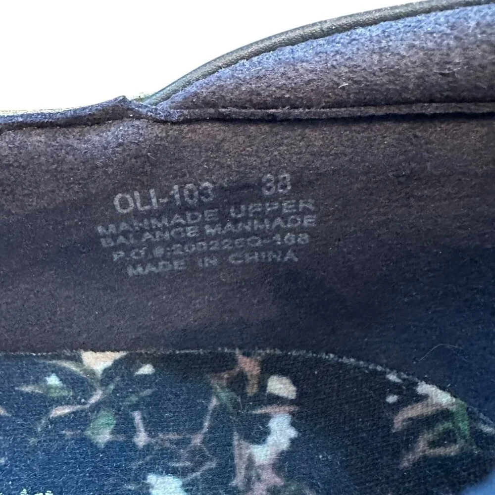Alegria Navy Knit & Faux Leather Mary Jane Sneakers Size 38 Flats Comfort Shoes